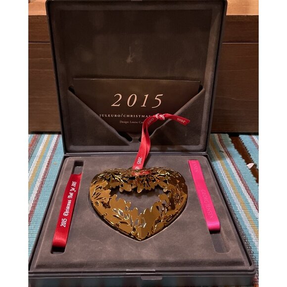 Georg Jensen 2015 Heart Unites With Mistletoe Christmas Ornament Box Denmark - Picture 1 of 5